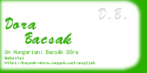 dora bacsak business card